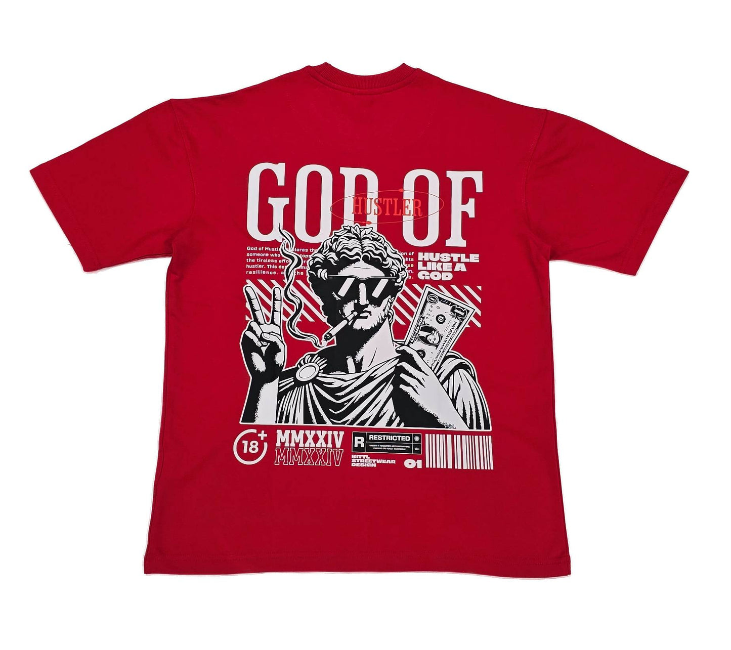 Oversized RED God of Hustle