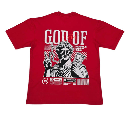 Oversized RED God of Hustle